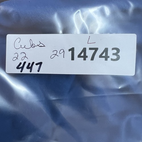 Vintage 80-90's Chicago Cubs MLB Ringer Henley Adult Size L Blue Bomark Tag USA - Picture 7 of 7
