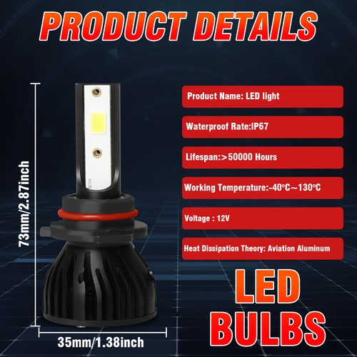 For Kenworth T660 Truck 2007-2020 LED Headlights High Low Bulbs Kit Xenon White - Picture 10 of 11