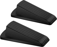 2 Pack Heavy Duty Rubber Door Stoppers Wedge for Carpet and Floor Security Use