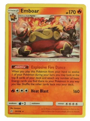 Emboar 33/236 Cosmic Eclipse Rare Near Mint Pokemon DNA GAMES
