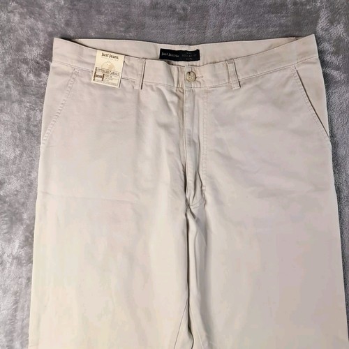 Just Jeans Size 38 Beige Ottoman Canvas Flat Front Zip Fly Chino Moleskin Pants - Picture 3 of 15