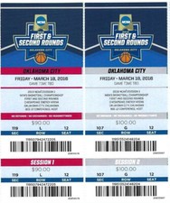 2016 NCAA WEST REGIONAL 1st Round BASKETBALL Tickets OKLAHOMA, TEXAS, TEX A&M, +