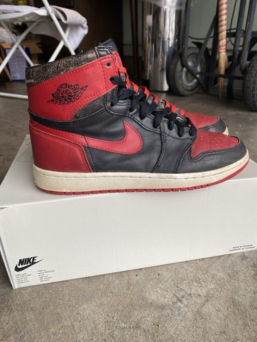 Size 9.5 - Air Jordan 1 1985 High Bred og Nike vntg CHECK DESCRIPTION  - Picture 2 of 10