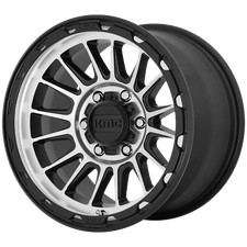 16 inch 16x7 KMC KM542 IMPACT BLACK MACHINED wheels 5x4.5 5x114.3 +30