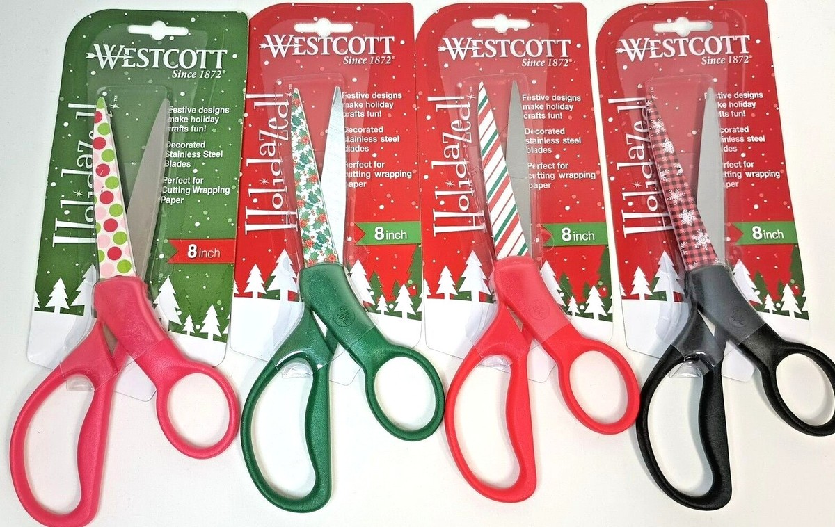 Westcott 8" Holidazed Scissors - Decorative Straight Blade Scissors With Red Handle & Dots - View #5