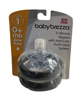 Baby Brezza Stage 1 0+ Months Slow  Flow💧💧 Silicone Nipples BPA Free New
