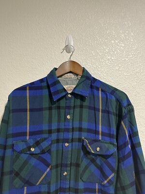 VINTAGE Saugatuck Plaid Flannel Shirt Adult Size Large Tall VINTAGE Saugatuck Plaid Flannel Shirt Adult Size Large Tall
