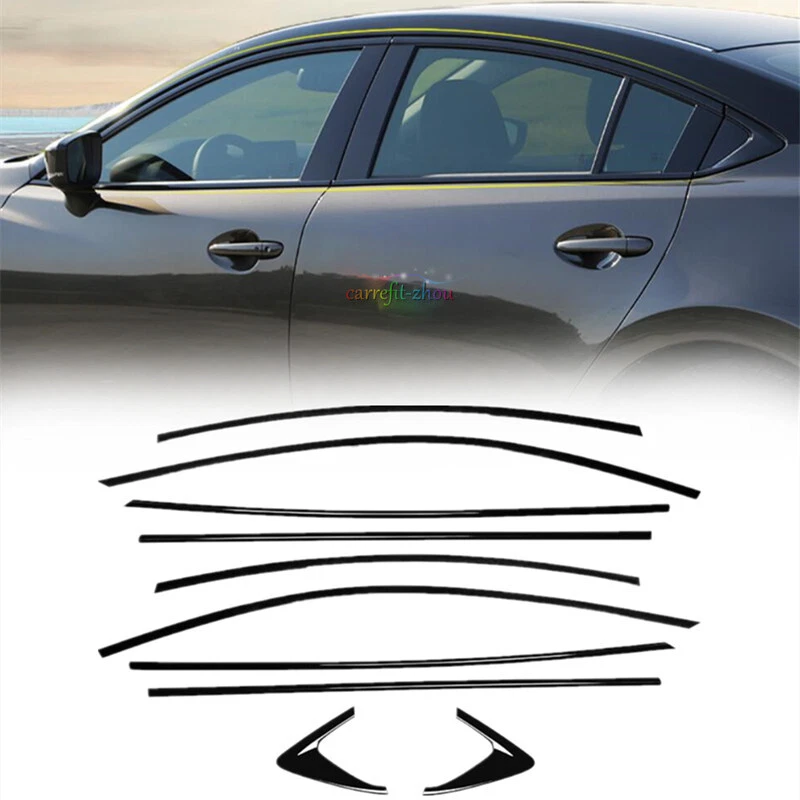 For Mazda 6 Sedan 2014-2021 Glossy Black Car Window Molding Trim Strips  10PCS | eBay