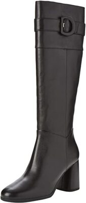 180 GEOX D CALINDA HIGH D SIZE 38 BLACK REAL LEATHER KNEE HIGH