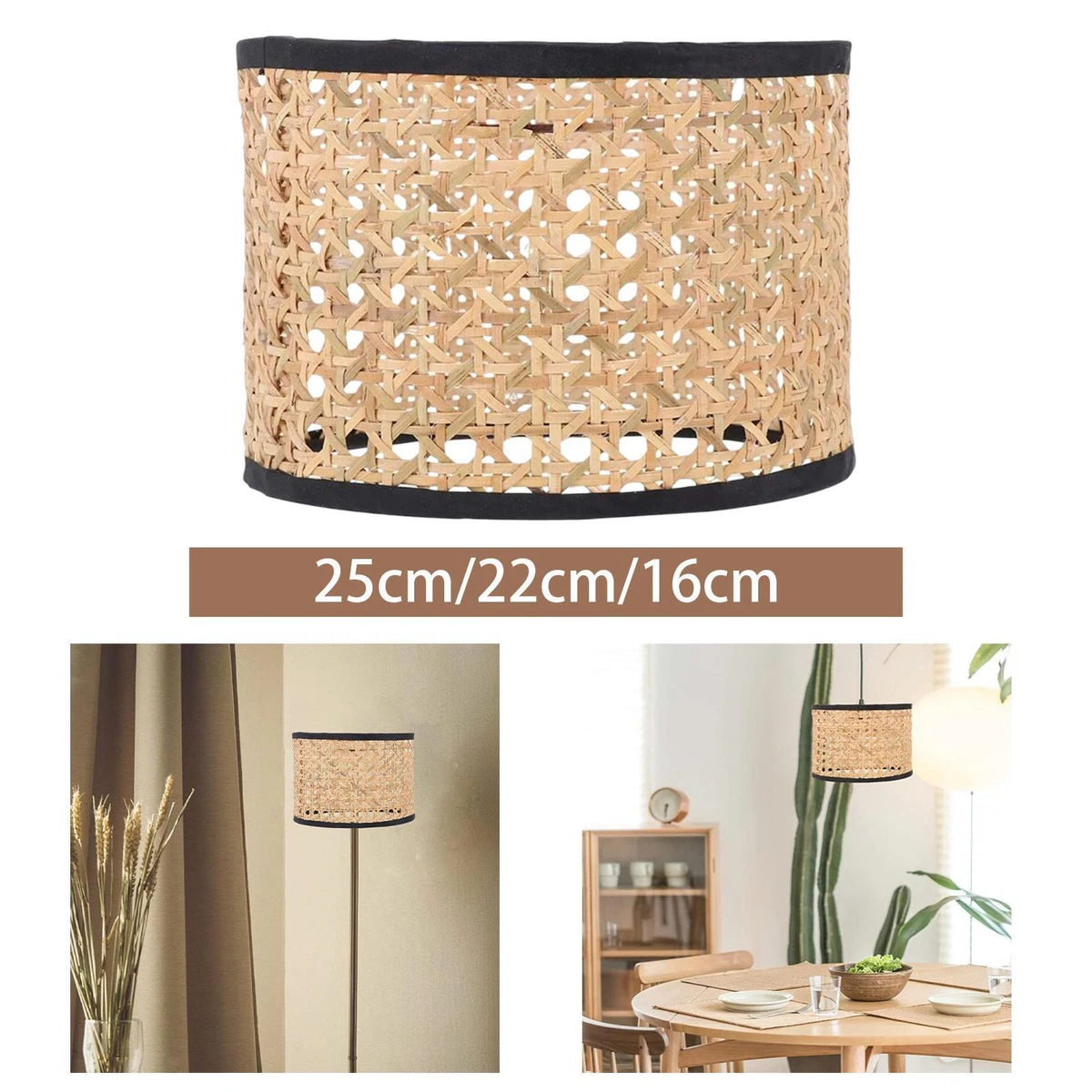 Hanging Pendant Light Cover Room Table Lamp Lanterns Woven Rattan Lamp Shade
