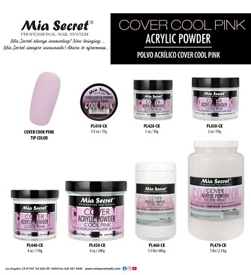 Mia Secret Professional Nail Cover COOL PINK Acrylic Powder - Choose Size