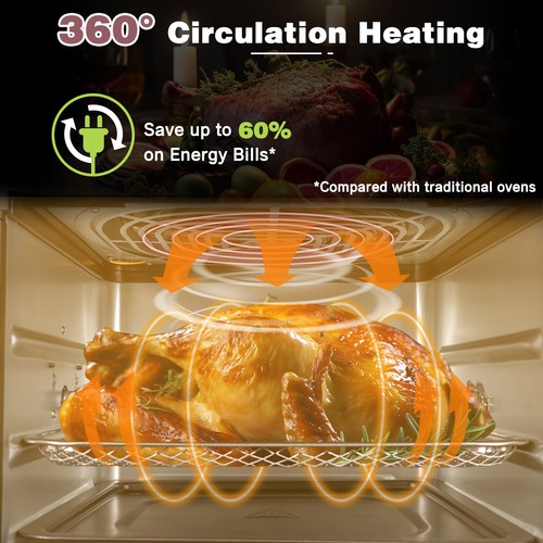 12L Air Fryer Oven w/ Rotisserie Healthy Cooker Kitchen Frying 12 Presets 1800W - Picture 6 of 12