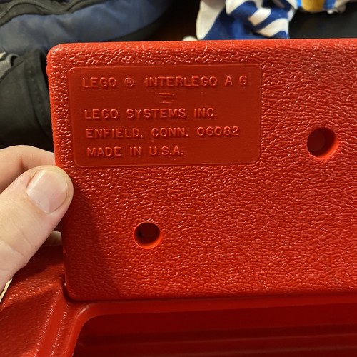Vintage 1980s Red LEGO Plastic Carry Case Storage Container Made In USA 11”X7” - Picture 12 of 12