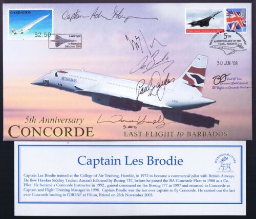 BA CONCORDE 5th ANN.COVER SIGNED BRODIE/THOMPSON/DOUGLAS/JEALOUS/HAZELBY +_UNIQ