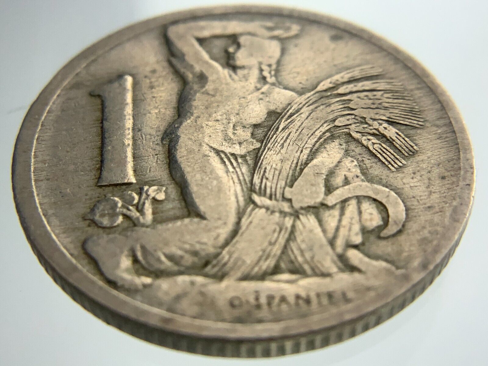 1922 Czechoslovakia One 1 Koruna KM#4 Circulated Coin EE539