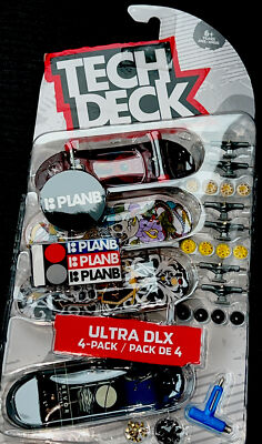 Tech Deck PLAN B Ultra DLX 4 Pack - Skateboard/Fingerboard Set NEW FAST SHIP  