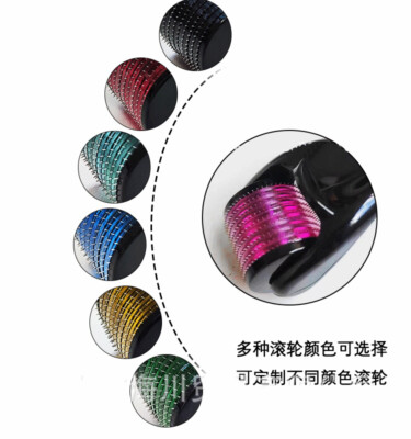For Skin Care, Beard Hair Growth Derma Roller Titanium Micro Needle Black  