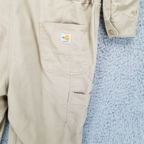 Carhartt Pants Mens 42R Tan Stretch Canvas FR Non-insulated Coveralls Jumpsuit - Picture 17 of 18