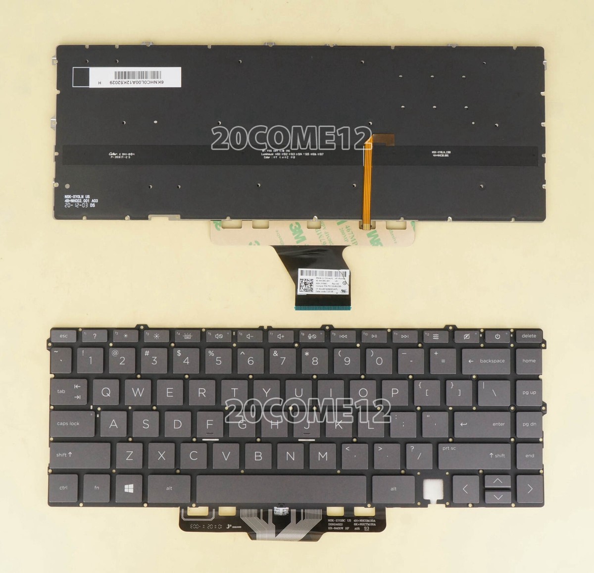 New for HP ENVY 13-ay0030au 13-ay0040au Series Keyboard US Backlit Gray  black