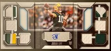 2020 Playbook Jordan Love Vault Tri-Fold Rookie Jersey Patch Auto RC /25 Packers