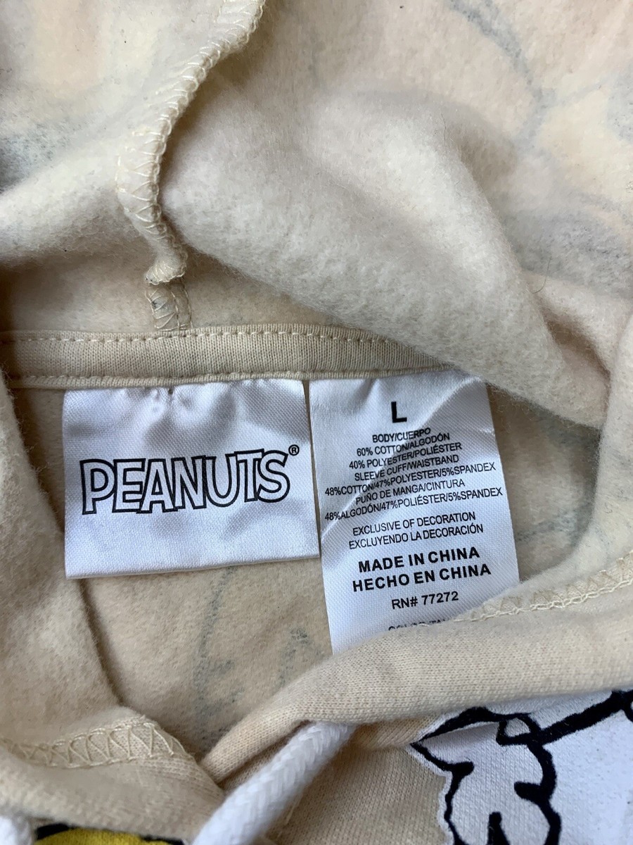 PEANUTS Snoopy Woodstock Women's Beige Hoodie Pullover L | eBay