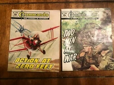 LOT OF 2 COMMANDO MAGAZINES:  TWO MEN AT WAR AND ACTION AT ZERO FEET