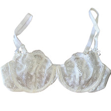 Vtg Oscar de la Renta Lace Bra Unlined Underwire Wedding White 36C Style 14210