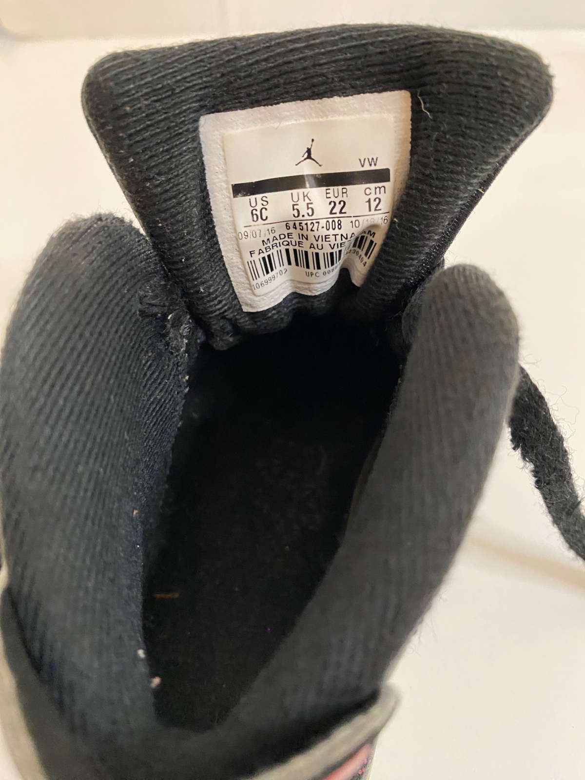 Nike Infant Toddler 6C Air Jordan VI Retro Hyper Sneakers Black/Pink Hi-Top thumbnail 10