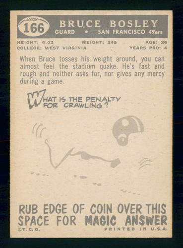 Bruce Bosley RC 1959 TOPPS 59 NO 166 NRMINT 66057 - Bild 2 von 2