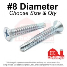  8 Phillips Flat Head Self Drilling Sheet Metal Screws Zinc Pick Length  Qty 