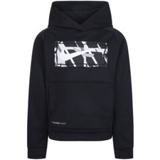 Nike Boy's Kids Black Multi Play Cut Dri-FIT Therma Hoodie 86L188-023 Size 4
