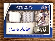 2022 Panini Absolute Tools of the Trade Blue Dual Swatch Auto Dennis Santana /99