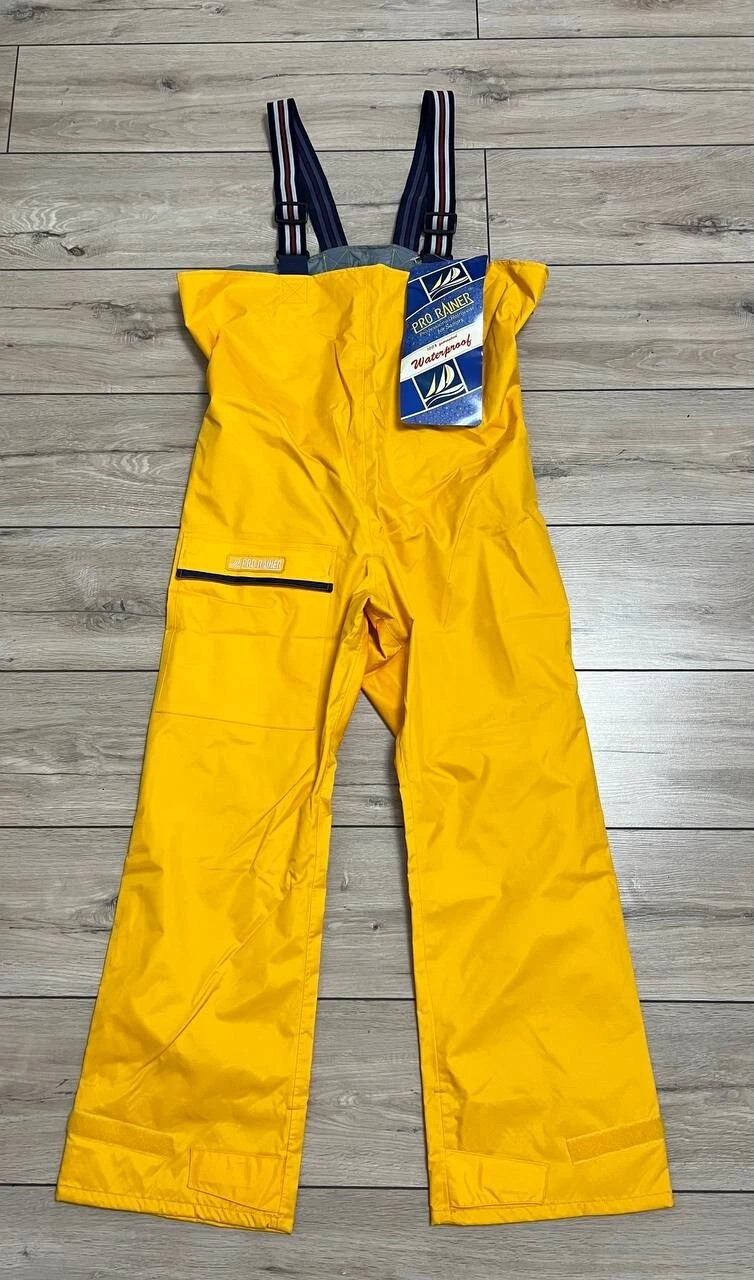 Men Pro Rainer Foul Weather Bib Pants Overalls Ranger Boats Fishing Sailing XS
