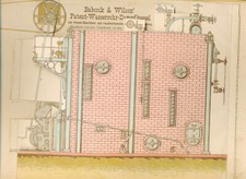 "BABCOCK & WILCOX " historischer Bauplan / Lern- Modell  ~ 1910 "DAMPFMASCHINE"