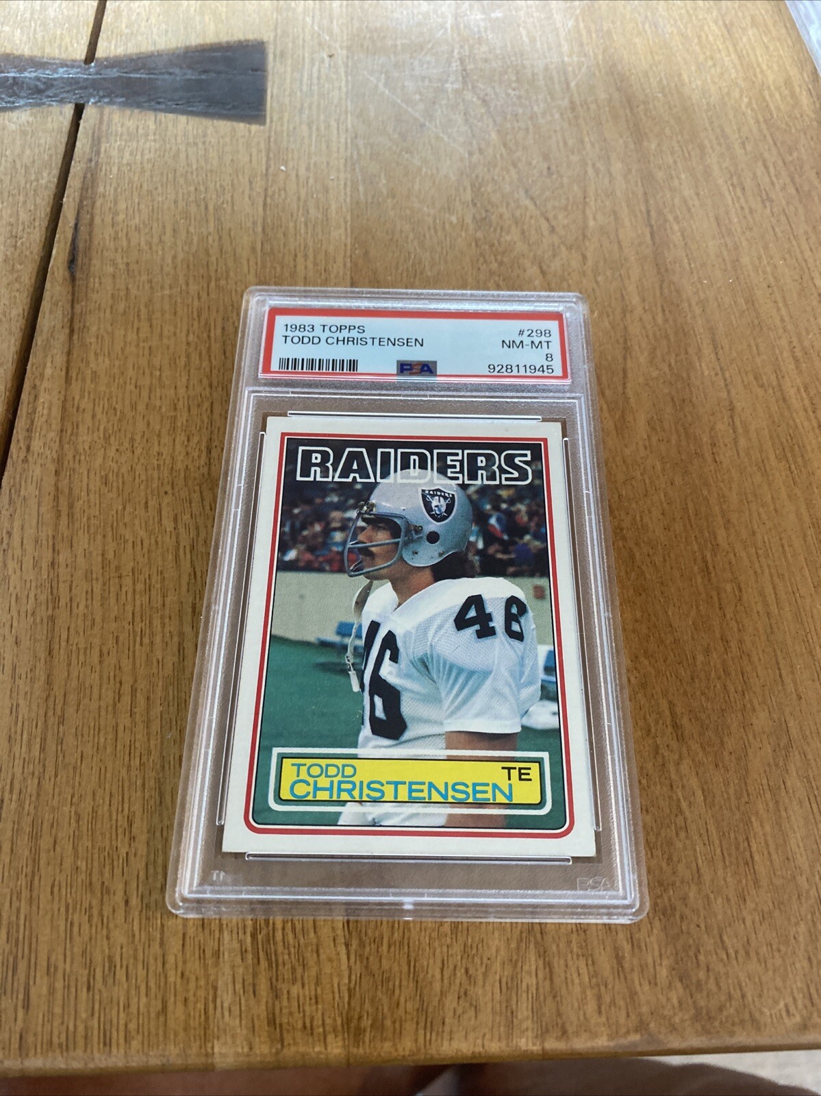 1983 Topps #298 TODD CHRISTENSEN PSA 8 NM-MT ROOKIE CARD RC HOF Raiders Football