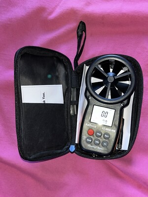 Kethvoz ke-866b-wm Digital Anemometer Low Use Wind Speed Meter In Case Tested
