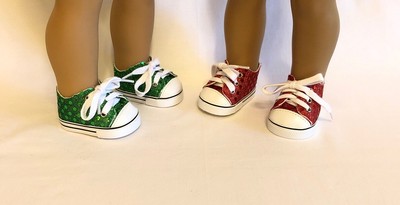 green sequin sneakers