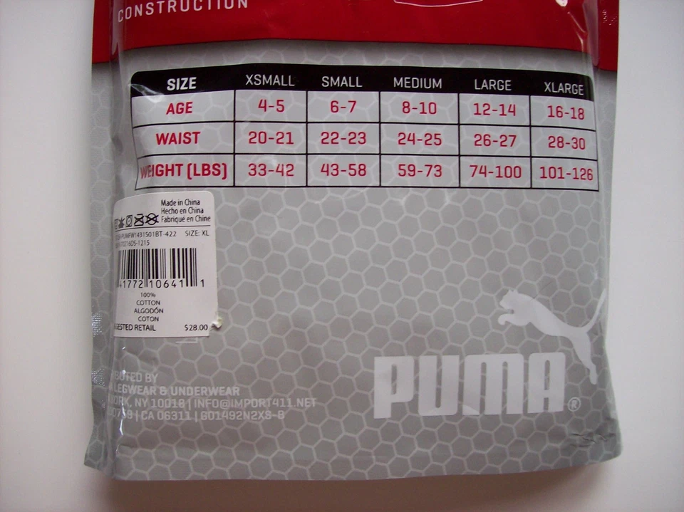 Puma Ropa Interior Calzoncillos 2pk Calzoncillos Boxer Sin Etiquetas Niños Seleccionar Talla Verde Negro  Foto 3 de 3