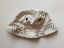White Cotten Blend Children Kids Sized Bucket Hat