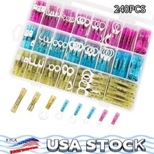 240PCS Heat Shrink Wire Connectors Electrical Crimp Marine Automotive Terminals
