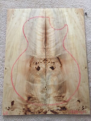 Poplar Burl Guitar Bookmatch Set Luthier Material  .25 x 15.5 x 20.75''  #1420-64