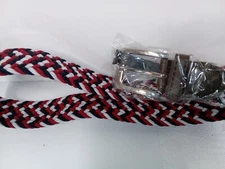 Gelante Braided Belt Red Black & White Stretch Men's Size XL