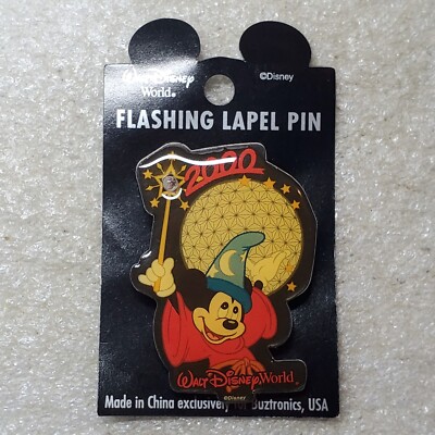 Disney MGM Studios 2000 Epcot Ball Sorcerer Mickey Light Up Pin Does Not Work