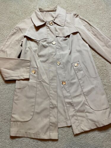 Vintage 1960s 1970s Mod Gogo Short Trench Leisure Disco Jacket Khaki Safari S - Picture 2 of 8