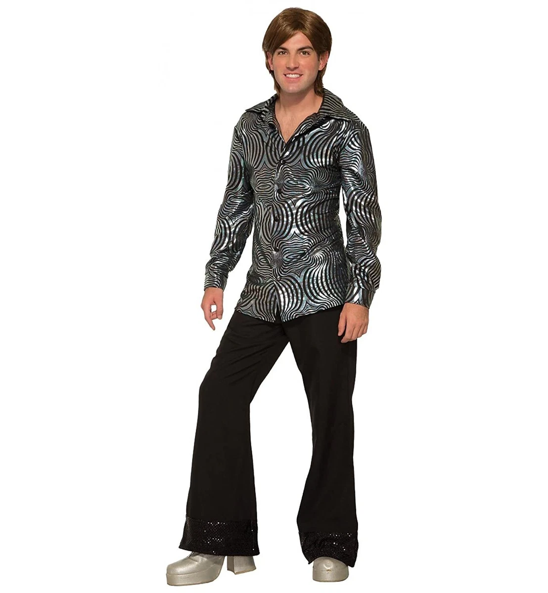 Boogie Down Shirt 70 s Disco Fancy Dress Halloween Adult Costume