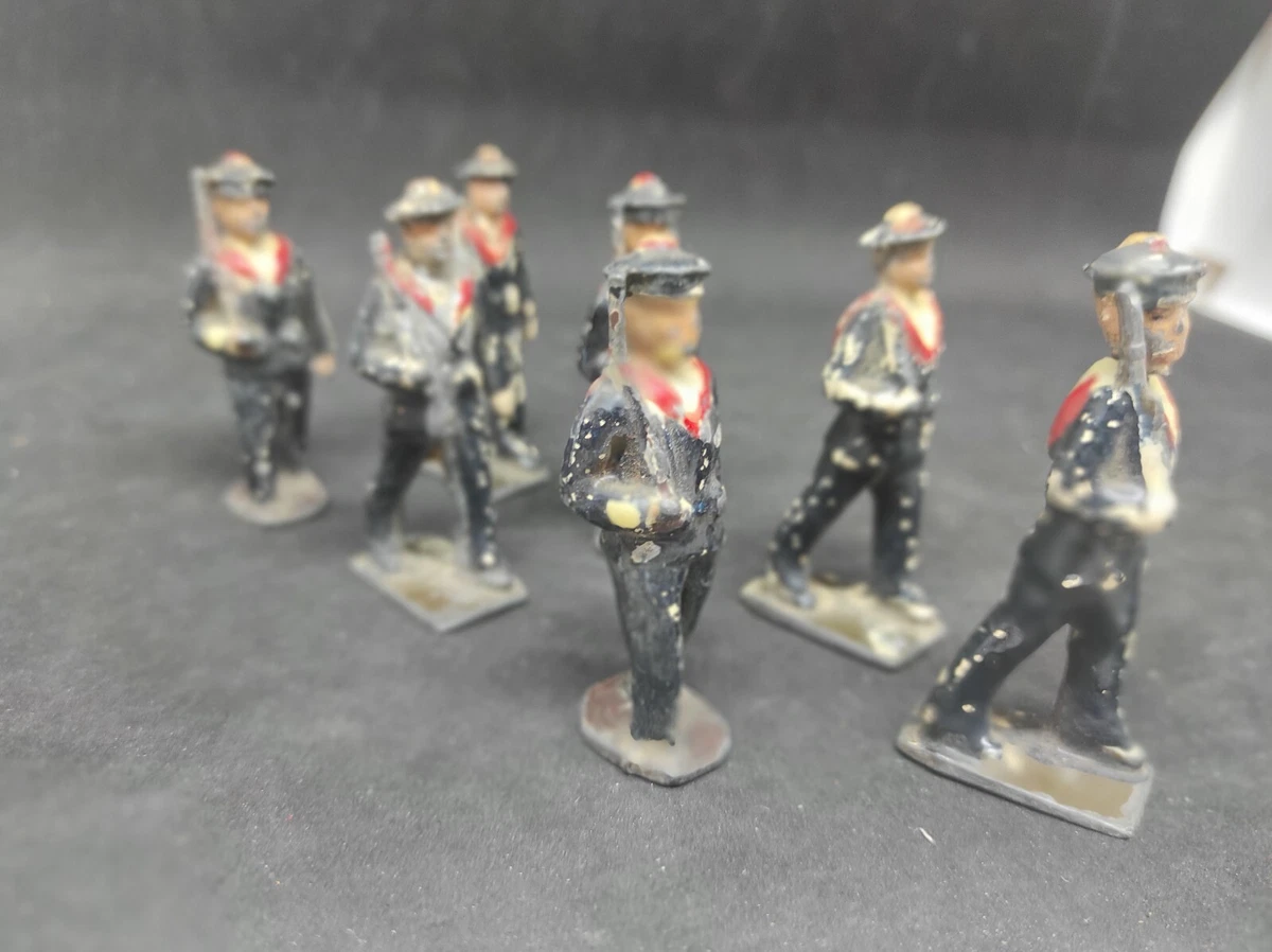 Soldats De Plomb WW2 – Fusiliers Marins (6 Soldats + 1 Officier) Repeints