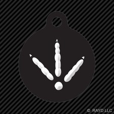 Turkey Tracks Keychain Round with Tab dog engraved many colors walking hunting