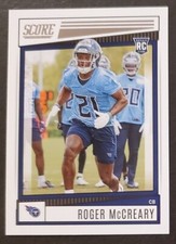 2022 Score #347 Roger McCreary RC TITANS Rookie football card🏈NM/MT