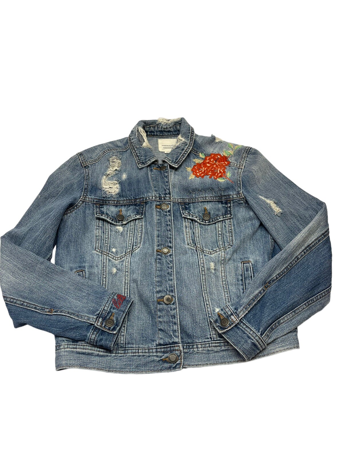 AMERICAN EAGLE Small jean jacket embroidered Just… - image 1