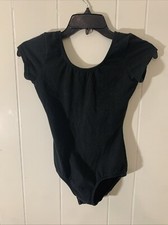 BASIC MOVES Dance, Gymnastics, Ballet Size Medium Short Sleeve leotard Black